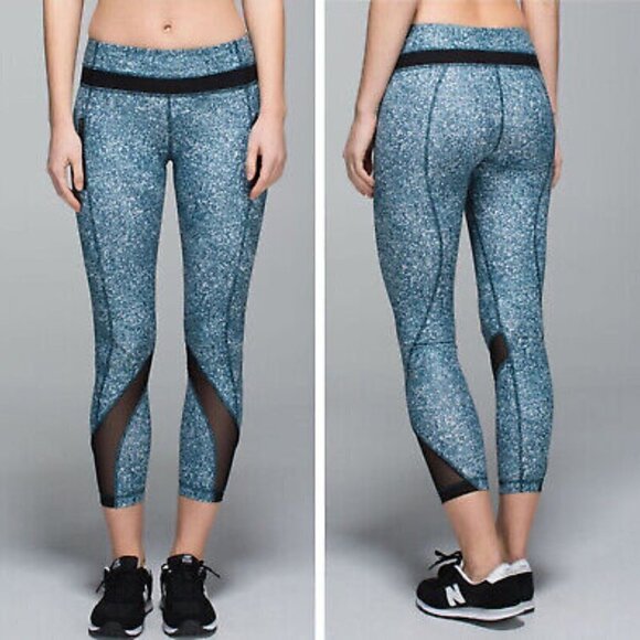 Lululemon Inspire Tight II Pebble Parfait Pink Alberta Lake Black leggings - Picture 1 of 9